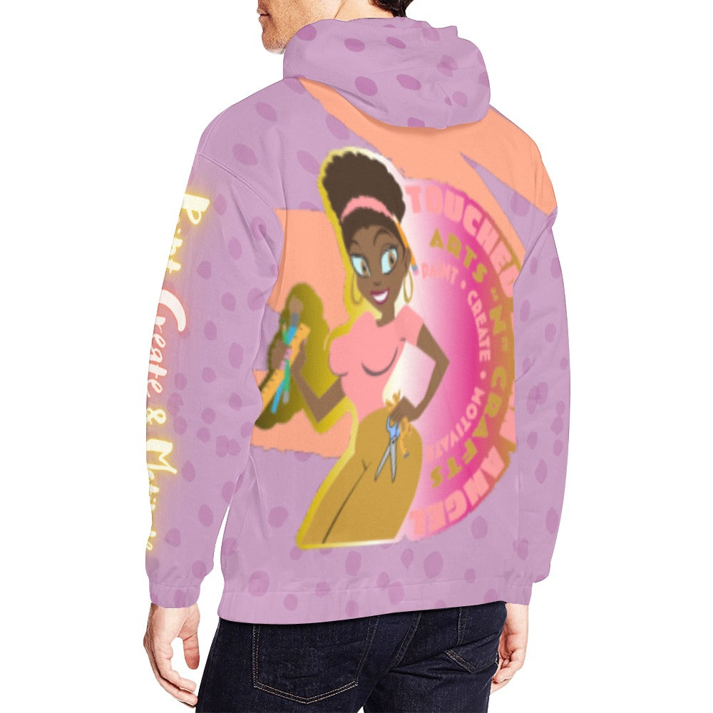 Logo Paint Party Hoodie All Over Print Hoodie for Men/Women's