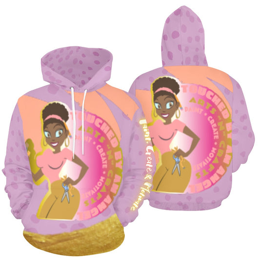 Logo Paint Party Hoodie All Over Print Hoodie for Men/Women's